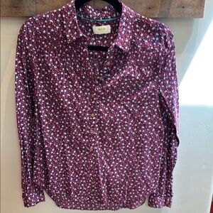 Maeve Burgundy Floral Shirt